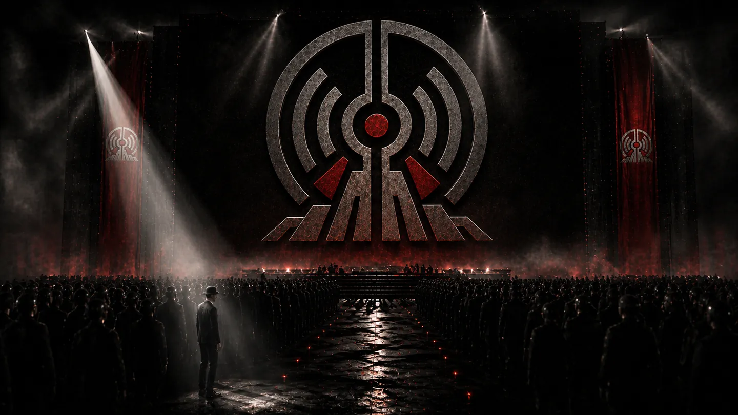 Symbolic imagery of collective pressure and control